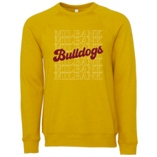 Bulldog Retro BELLA+CANVAS ® Unisex Sponge Fleece Raglan Sweatshirt